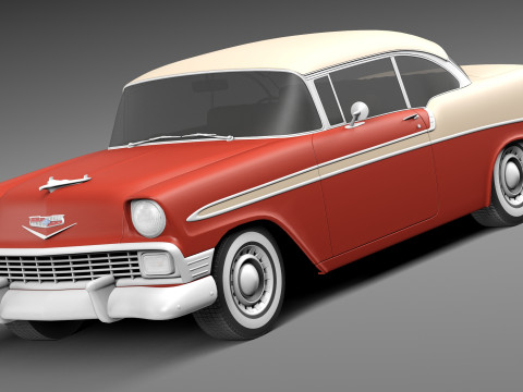 Chevrolet Bel Air hardtop coupe 1956 Modelo 3D