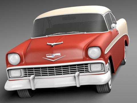 Chevrolet Bel Air hardtop coupe 1956 3D Model