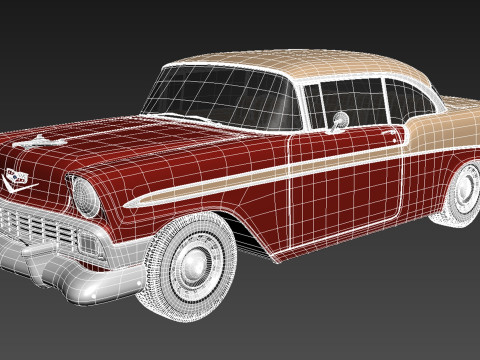 Chevrolet Bel Air hardtop coupe 1956 3D Model