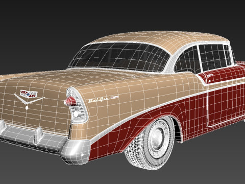 Chevrolet Bel Air hardtop coupe 1956 3D Model