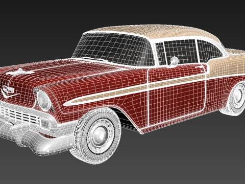 Chevrolet Bel Air hardtop coupe 1956 3D Model