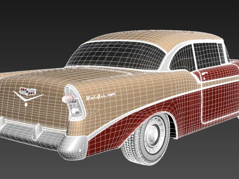 Chevrolet Bel Air kapalı tavanlı coupe 1956 3D Model