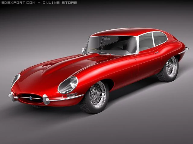 Jaguar Etype 1962 Coupe 3D Model .c4d .max .obj .3ds .fbx .stl .blend 