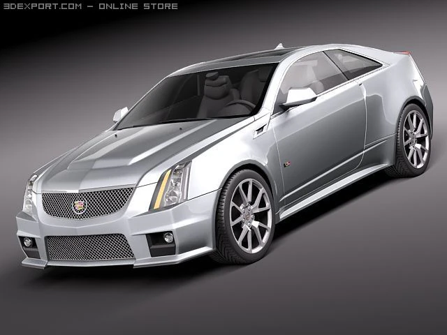 Cadillac CTS-V coupe 2011 3D Model .c4d .max .obj .3ds .fbx .stl .blend