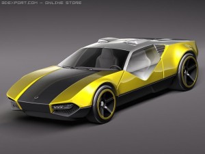 HotWheels LaFasta Futuristic Concept Car 3D Model