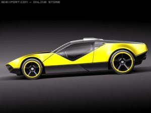 HotWheels LaFasta Futuristic Concept Car 3D Модель