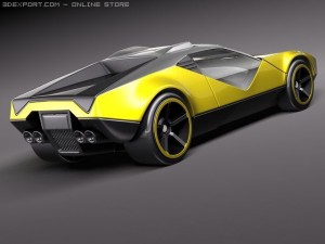 HotWheels LaFasta Futuristic Concept Car 3D Модель