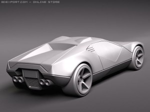 HotWheels LaFasta Futuristic Concept Car 3D Модель