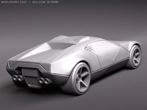 HotWheels LaFasta Futuristic Concept Car 3D Model