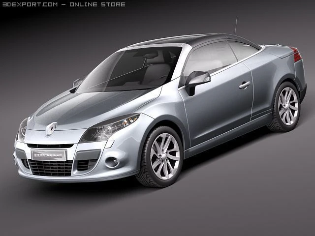 Renault Megane Coupe Cabriolet 2011р 3D Модель .c4d .max .obj .3ds .fbx .stl .blend