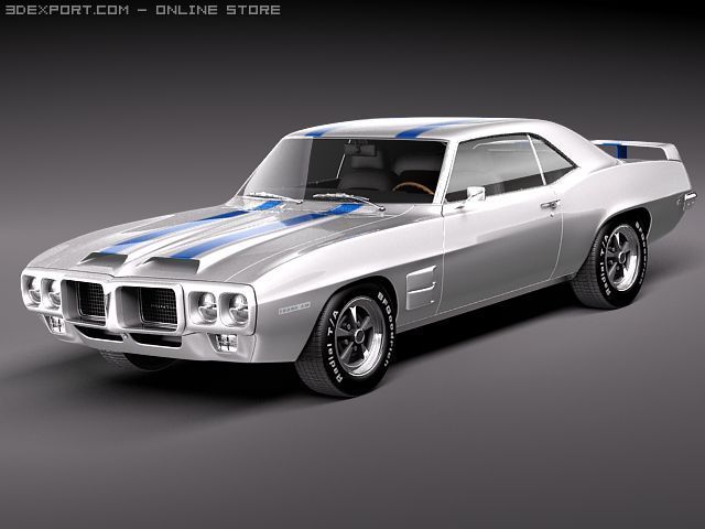 Pontiac Firebird Trans Am 1969 3D Model .c4d .max .obj .3ds .fbx .stl .blend 