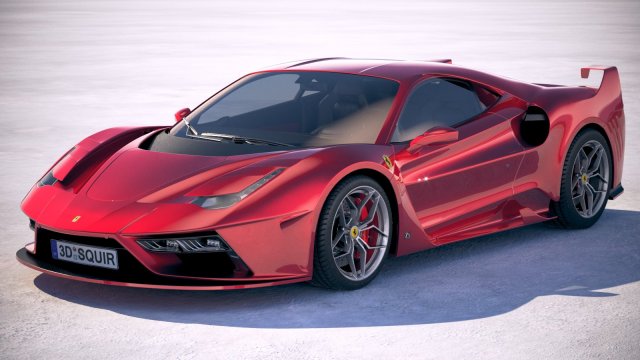Ferrari 7x Design GTO Vision 3D Model .c4d .max .obj .3ds .fbx .stl .blend