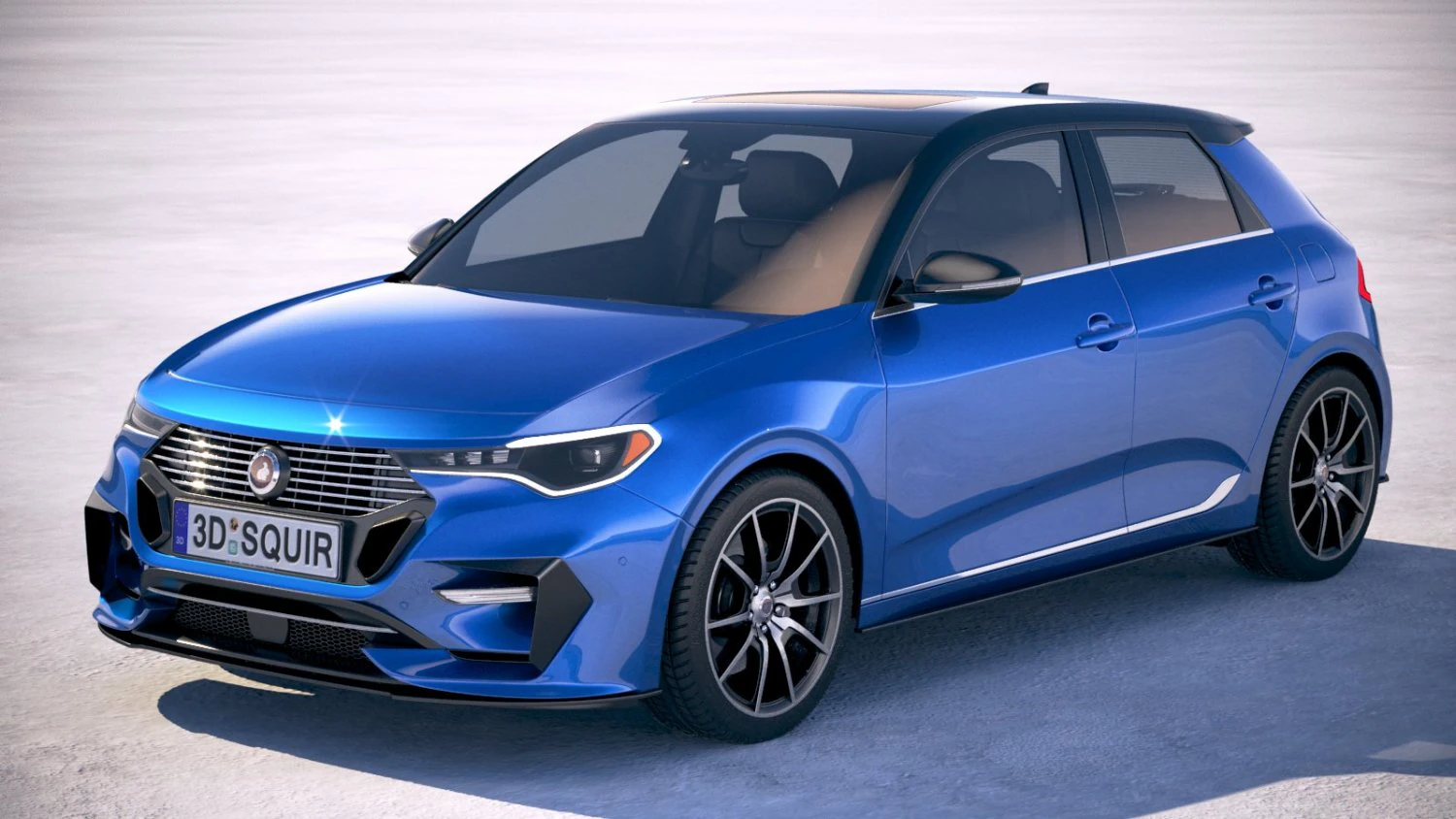 Generic Hatchback 2019 v2 3D Model .c4d .max .obj .3ds .fbx .stl .blend 
