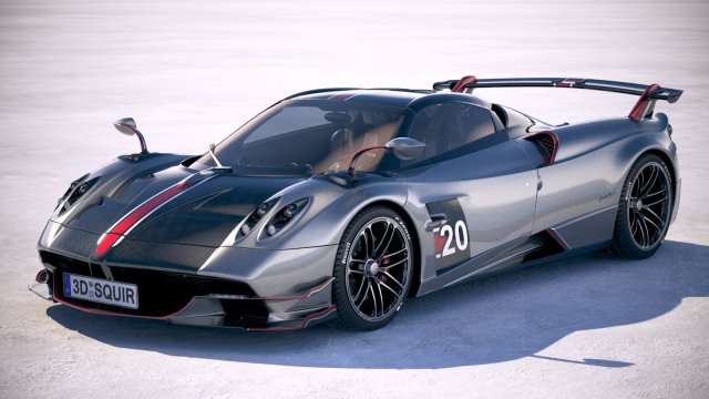 Pagani Huayra Roadster 2020 3D Модель .c4d .max .obj .3ds .fbx .stl .blend