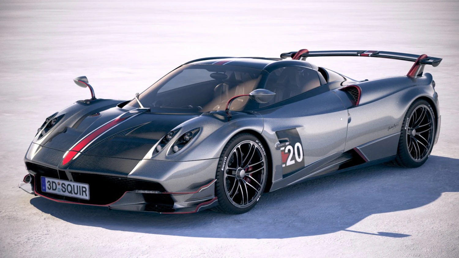 Pagani Huayra Roadster 2020 3D Model .c4d .max .obj .3ds .fbx .stl .blend 