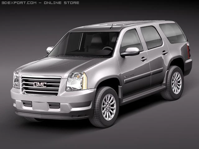 GMC Yukon Hybrid 2010 midpoly 3D Model .c4d .max .obj .3ds .fbx .stl .blend
