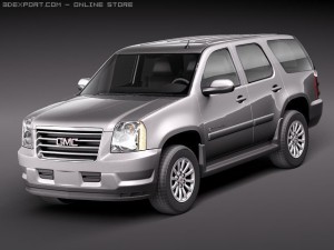 GMC Yukon Hybrid 2010 midpoly 3Dモデル