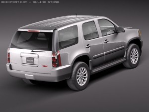 GMC Yukon Hybrid 2010 midpoly Modelo 3D