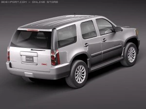 GMC Yukon Hybrid 2010 midpoly 3D Model