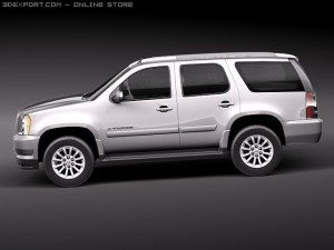 GMC Yukon Hybrid 2010 midpoly Modelo 3D
