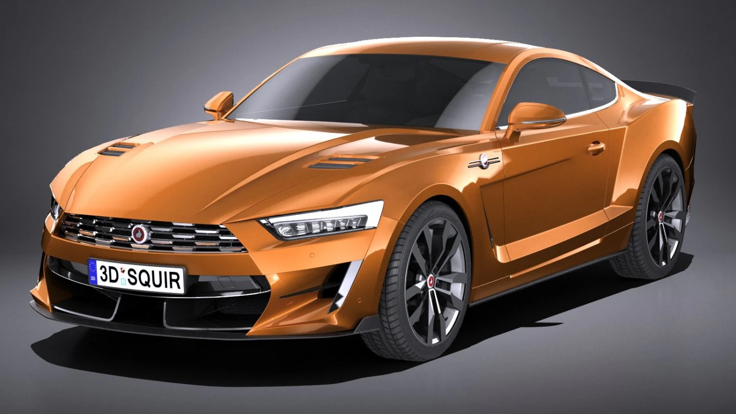 Generic Muscle Car v2 2018 lowpoly 3D Model .c4d .max .obj .3ds .fbx .stl .blend 