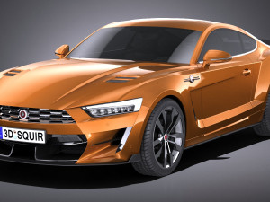 Generic Muscle Car v2 2018 lowpoly 3D Model