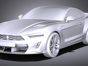 Generic Muscle Car v2 2018 lowpoly Modello 3D