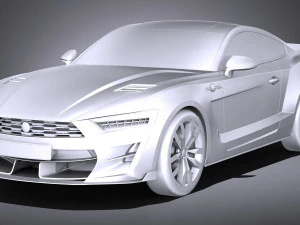 Generic Muscle Car v2 2018 lowpoly 3D Model