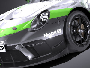 Porsche 911 GT3R 2019 Lowpoly Modelo 3D