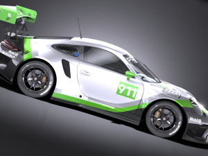 Porsche 911 GT3R 2019 Lowpoly Modelo 3D