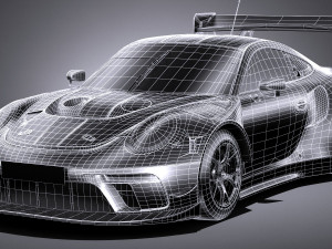 Porsche 911 GT3R 2019 Lowpoly Modelo 3D