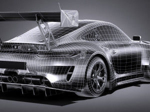 Porsche 911 GT3R 2019 Lowpoly Modelo 3D