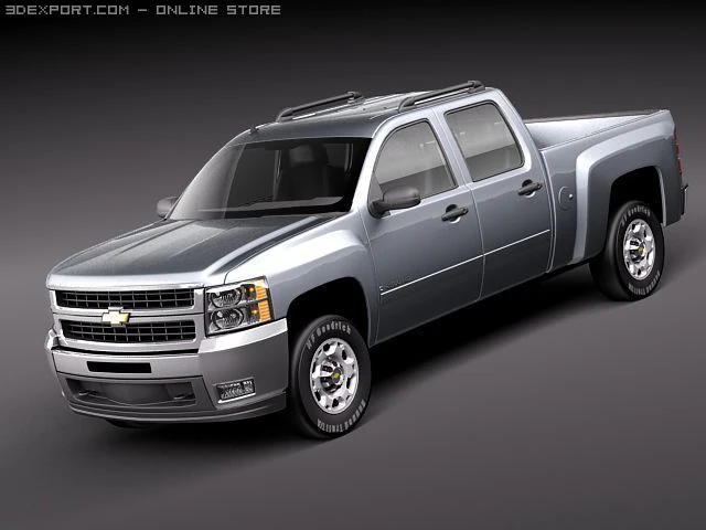 Chevrolet Silverado 2500hd Crew Cab 3D Model .c4d .max .obj .3ds .fbx .stl .blend
