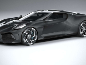 bugatti la voiture noire 2019 coronarender 3D Model