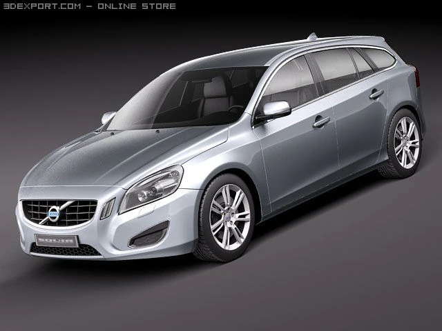 Volvo V60 2011 3D Model .c4d .max .obj .3ds .fbx .stl .blend 