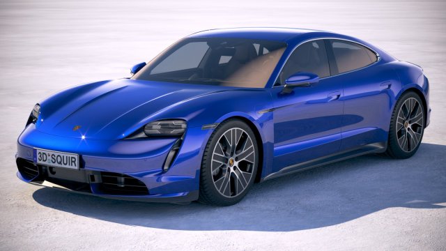 Porsche Taycan Turbo 2020 vray 3D Model .c4d .max .obj .3ds .fbx .stl .blend 