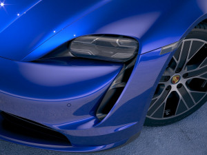 Porsche Taycan Turbo 2020 vray 3D Model