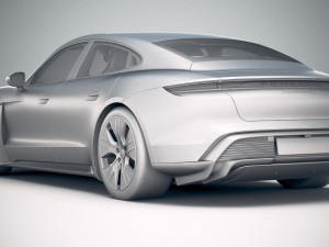 Porsche Taycan Turbo 2020 vray 3D Model