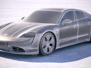 Porsche Taycan Turbo 2020 vray 3D Model