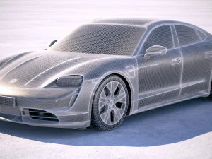Porsche Taycan Turbo 2020 vray 3D Model
