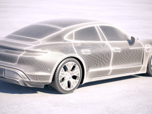 Porsche Taycan Turbo 2020 vray 3D Model