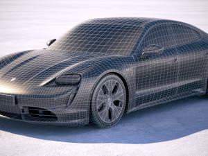 Porsche Taycan Turbo 2020 vray 3D Model
