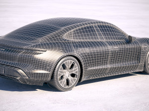 Porsche Taycan Turbo 2020 vray 3D Model