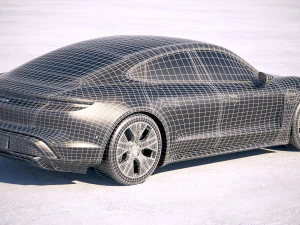 Porsche Taycan Turbo 2020 vray 3D Model