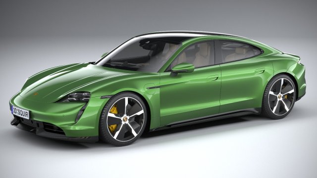 Porsche Taycan Turbo S 2020 3D 模型 .c4d .max .obj .3ds .fbx .stl .blend