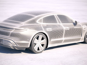 Porsche Taycan Turbo S 2020 vray Modèle 3D