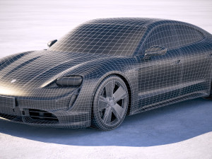 Porsche Taycan Turbo S 2020 vray Modèle 3D