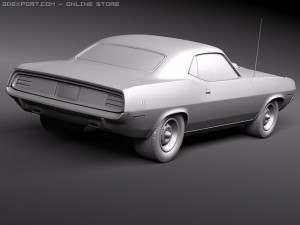 Plymouth Barracuda Hemi 1970 Modelo 3D
