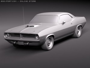 Plymouth Barracuda Hemi 1970 Modelo 3D