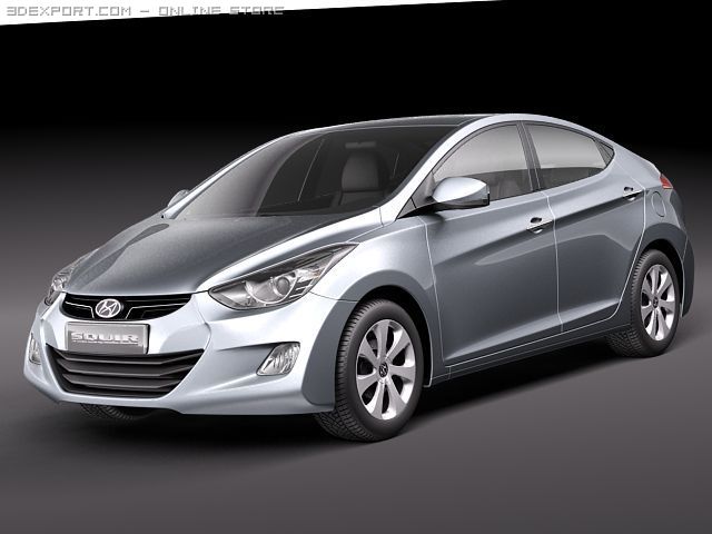Hyundai Avante 2011 Model 3D .c4d .max .obj .3ds .fbx .stl .blend 